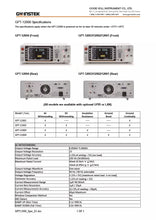 Load image into Gallery viewer, GW Instek GPT-12003 Safety Analyzer Tester - Hi-Pot 200VA AC/DC and IR Hipot
