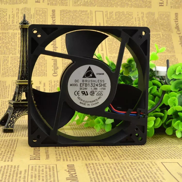 Delta EFB1324SHE 24V DC Inverter Cooling Fan - High Performance - ZYYKZ Test Equipment