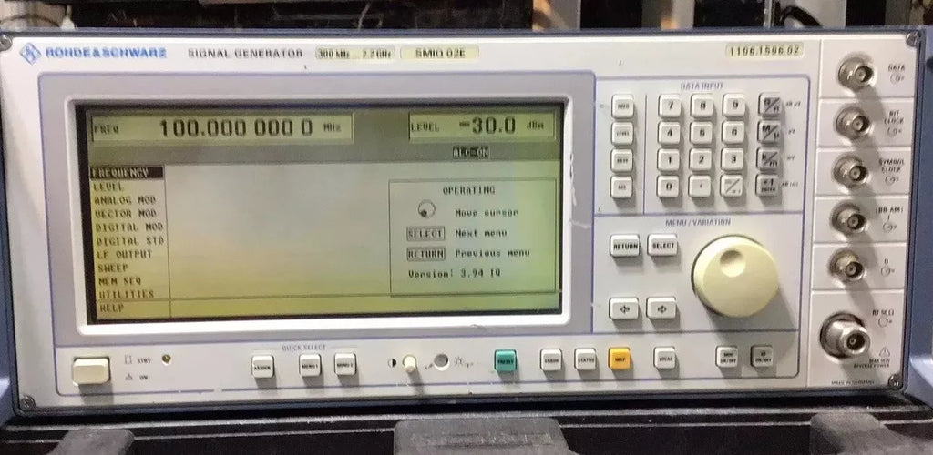 Rohde & Schwarz SMIQ02E Signal Generator 300 kHz to 2.2 GHz - ZYYKZ Test Equipment