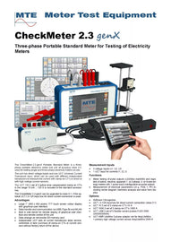 MTE CheckMeter 2.3 genX - Class 0.2 Portable 3-Phase Standard Meter