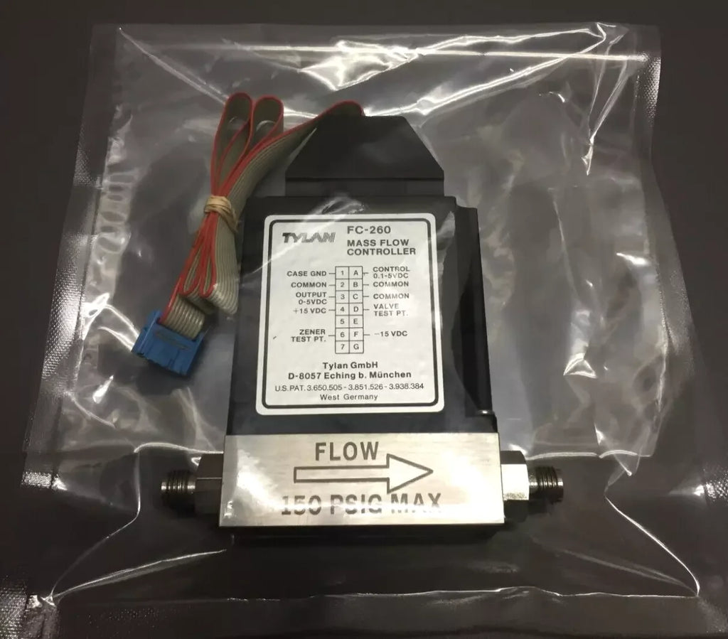 TYLAN FC-260 Mass Flow Controller for Nitrogen Gas, 150 PSIG Max, 5 SLM - ZYYKZ Test Equipment