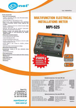 Load image into Gallery viewer, Sonel MPI-525 Multifunction Electrical Installation Meter - ISO 2500V CAT IV 300V