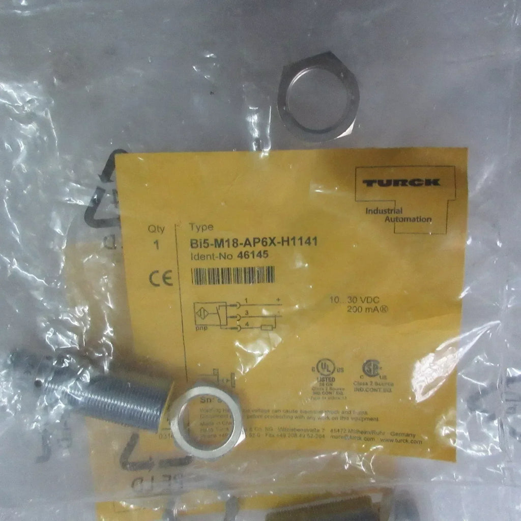 TURCK Bi5-M18-AP6X-H1141 Inductive Proximity Sensor, M18, 10-30V DC - ZYYKZ Test Equipment