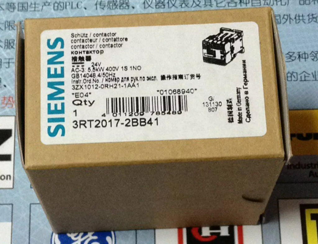 SIEMENS 3RT2017-2BB41 24V AC Contactor - New In Box - ZYYKZ Test Equipment