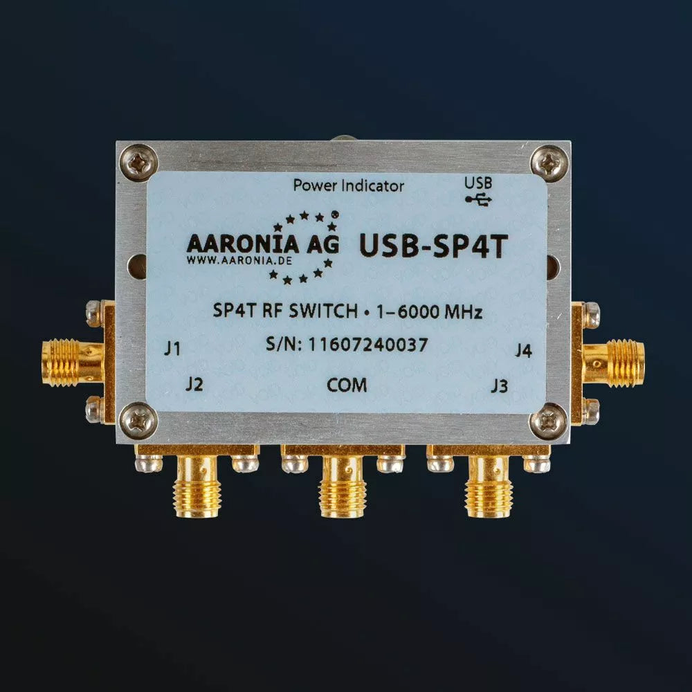 Aaronia SP4T USB Switch 1MHz - 6GHz with +27 dBm Maximum Power