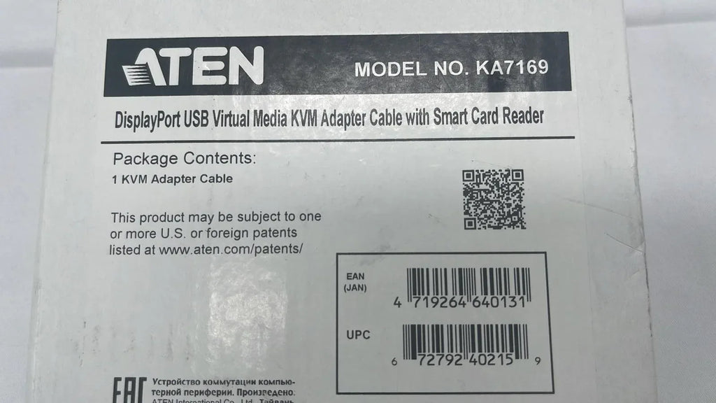 ATEN DisplayPort USB KVM Adapter with Integrated Smart Card Reader - ZYYKZ Test Equipment