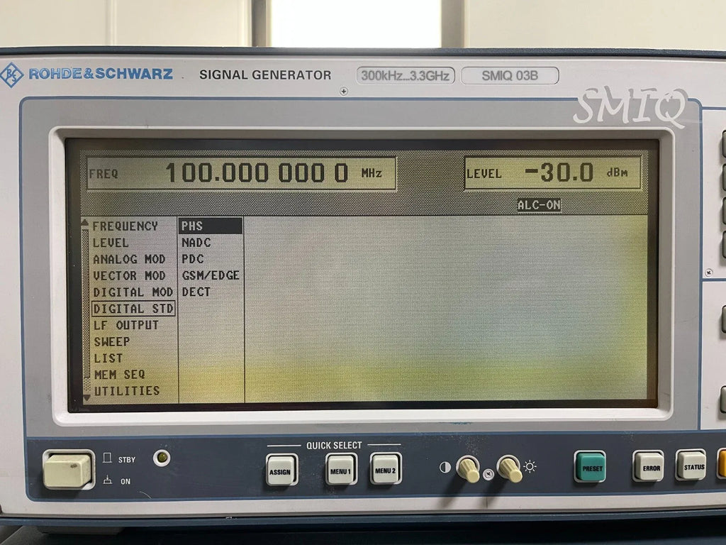 Rohde & Schwarz SMIQ03B Vector Signal Generator 300 kHz to 3.3 GHz - ZYYKZ Test Equipment
