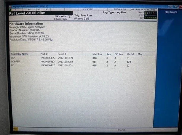 Keysight N9000A CXA 3GHz Signal Analyzer with Low Phase Noise - Calibrated - ZYYKZ Test Equipment