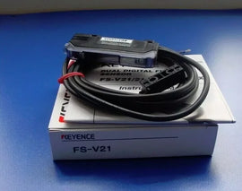 KEYENCE FS-V21 Digital Fiber Optic Amplifier Sensor Cable - High Precision Optical Sensor - ZYYKZ Test Equipment