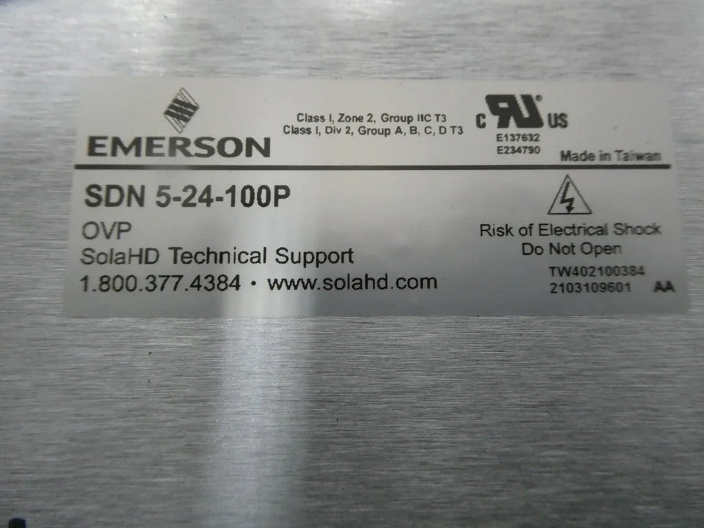 Emerson SDN 5-24-100P Over Voltage Protection Module for Power Systems - ZYYKZ Test Equipment