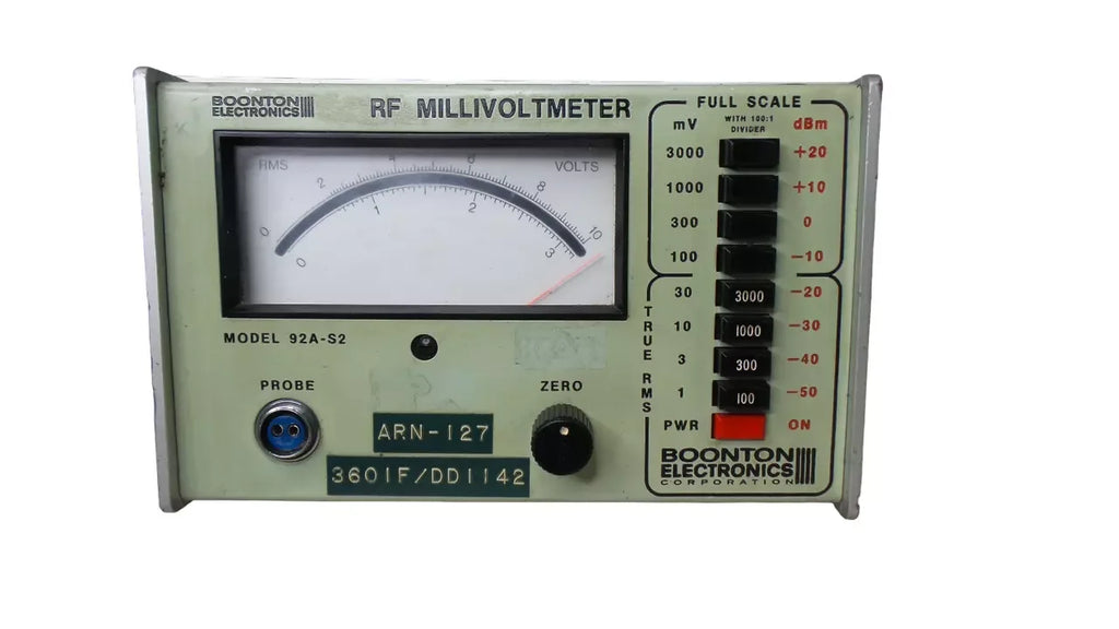 BOONTON Electronics 92A-S2 Precision RF Millivoltmeter - ZYYKZ Test Equipment