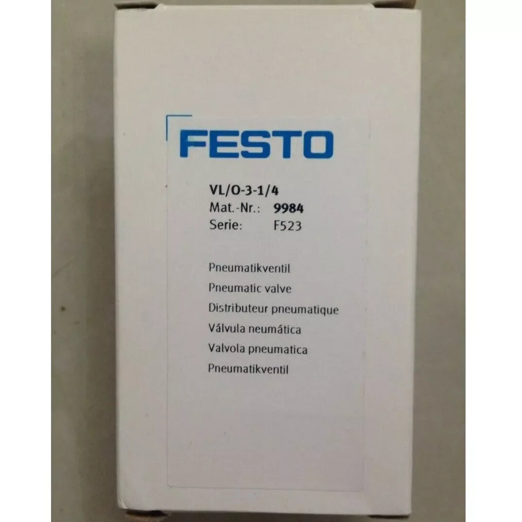 Festo VL/O-3-1/4 9984 Precision Air Control Valve - ZYYKZ Test Equipment
