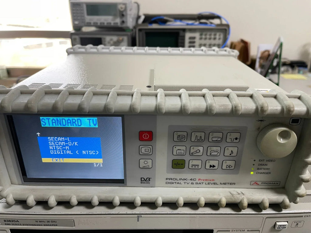 Promax Prolink-4C Digital TV & Satellite Level Meter with Power Supply Adapter and Carrying Bag - ZYYKZ Test Equipment