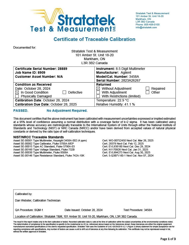 Agilent 3458A 8.5 Digit Multimeter - Calibrated DMM