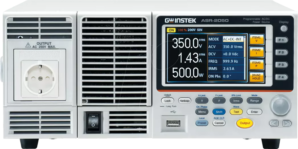 GW Instek ASR-2050R Programmable Power Source 500VA with USB and LAN Connectivity - Rackmount