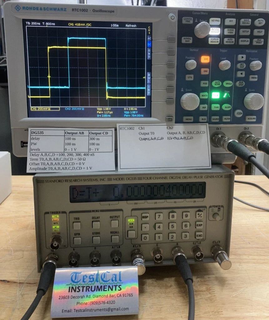 Stanford Research DG535 High-Precision Digital Delay and Pulse Generator with Calibration Data - ZYYKZ Test Equipment