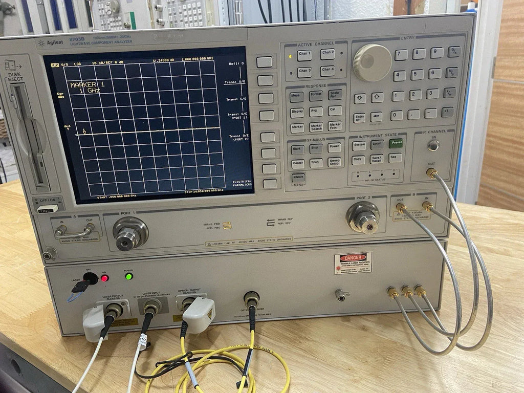 Agilent 8703B / 8720ES Lightwave Component Network Analyzer 50MHz-20GHz OPT:155 - ZYYKZ Test Equipment