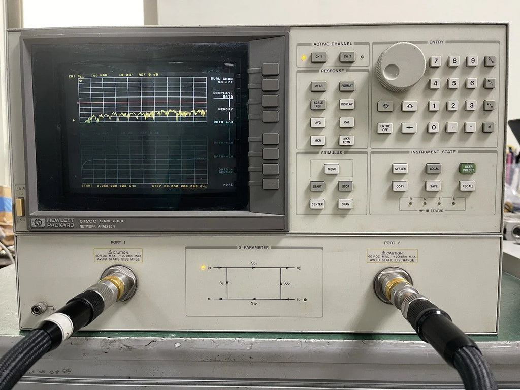 HP Agilent 8720C Network Analyzer - 50 MHz to 20 GHz, Options 001 & 010 - ZYYKZ Test Equipment