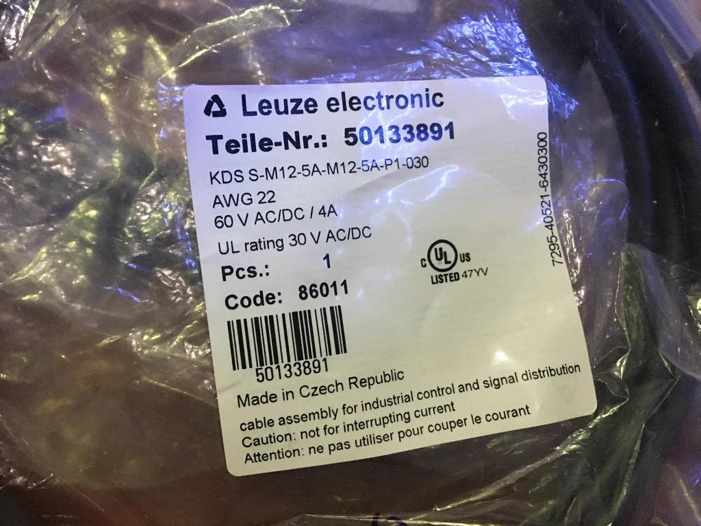 LEUZE KDS S-M12-5A-M12-5A-P1-030 Industrial Sensor 50133891 - ZYYKZ Test Equipment