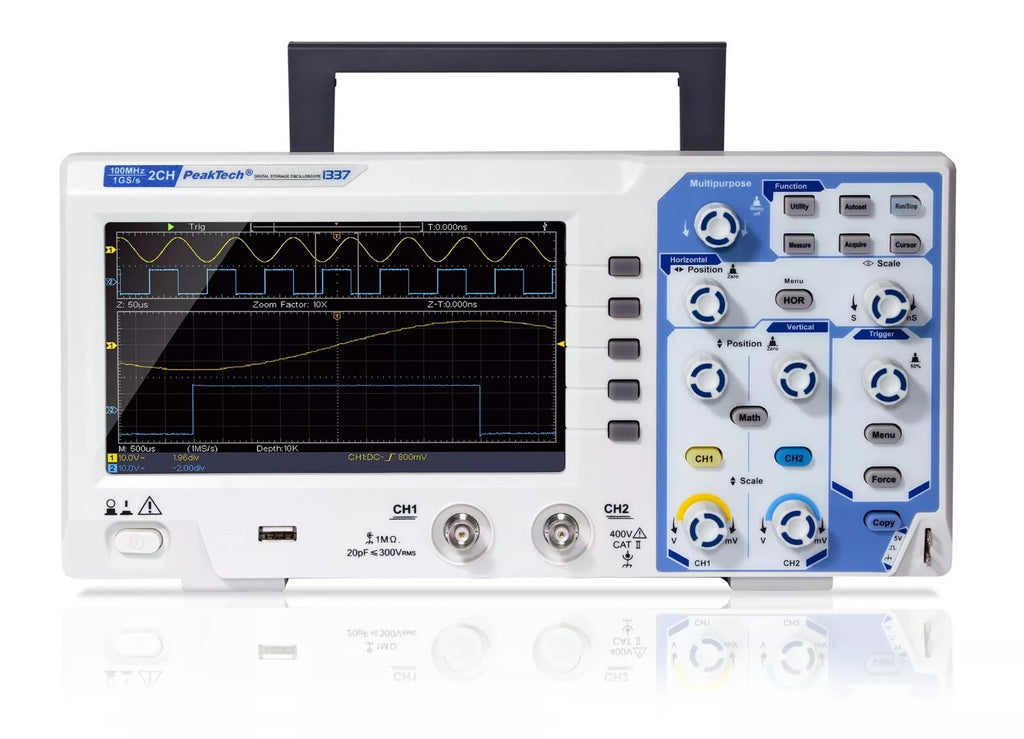 Peaktech P1337 Digital Storage Oscilloscope - 100MHz, 2 Channel, 1 GS/s DSO