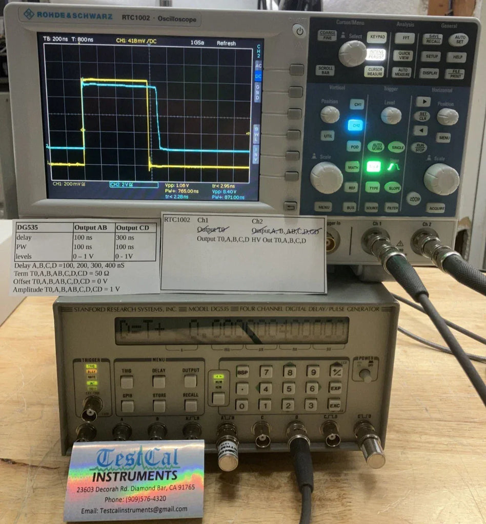 Stanford Research DG535 High-Precision Digital Delay and Pulse Generator with Calibration Data - ZYYKZ Test Equipment