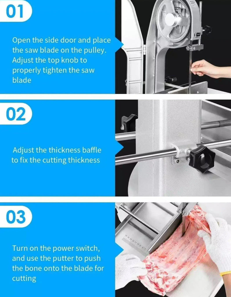 Commercial 1100W Large Meat and Fish Bone Saw Cutter Machine 220V - ZYYKZ Test Equipment