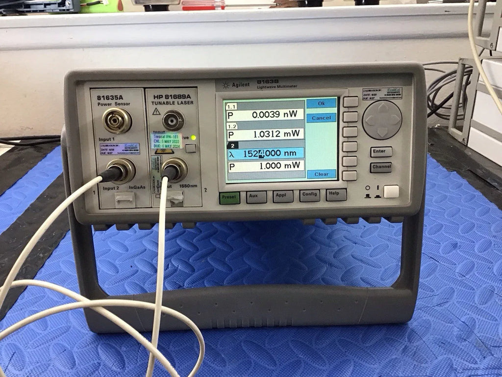 HP Agilent 8163B Optical Source with 81689A Tunable Laser & 81635A Sensor, 1550nm Calibrated - ZYYKZ Test Equipment