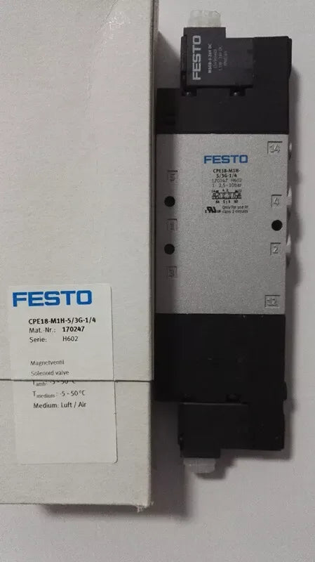 Festo CPE24-M1H-5/3G-3/8 Solenoid Valve - Pneumatic Control Valve - ZYYKZ Test Equipment